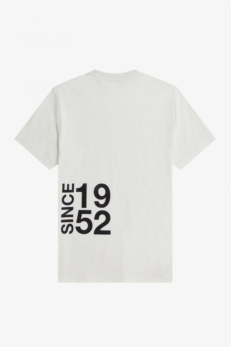 White Fred Perry 1952 Graphic Men's T Shirts | PH 1625EBCX